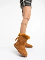 Cizme dama camel din material textil Taryn