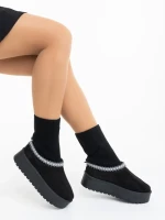 Cizme dama negre din material textil Diaza
