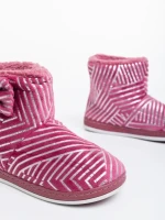 Papuci dama roz din material textil Shanika