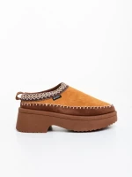 Papuci dama camel din material textil Zafira