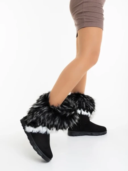 Cizme dama negre din material textil Vestigia