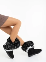Cizme dama negre din material textil Vestigia