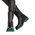 Cizme dama Hima negre cu verde