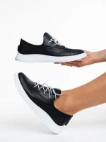 Pantofi casual dama negri din piele naturala Nilda