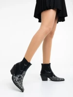 Botine dama negre din piele ecologica Kalanie