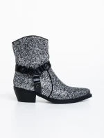 Botine dama negre din material textil Romey