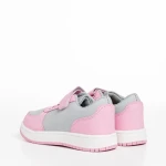 Pantofi sport copii roz cu gri din piele ecologica Ponty