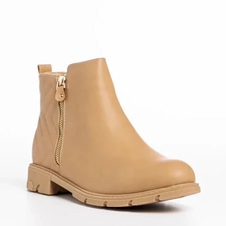 Botine dama bej din piele ecologica Gracelyn