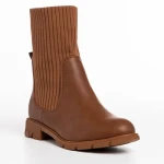 Botine dama maro din piele ecologica si material textil Camryn