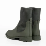 Botine dama verzi din piele ecologica si material textil Camryn