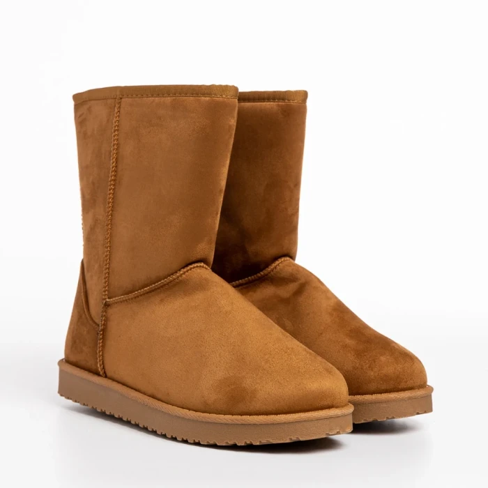 Cizme dama camel din material textil Daleyza