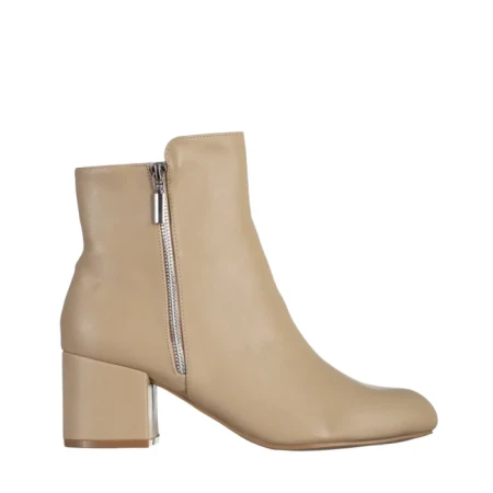 Botine dama bej din piele ecologica Everlee