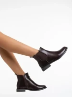 Botine dama maro din piele ecologica Sandie