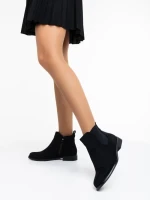 Botine dama negre din material textil Sauda