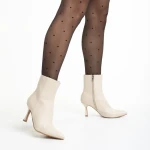 Botine dama bej din piele ecologica Kailani