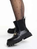 Botine dama negre din piele ecologica Patrisha