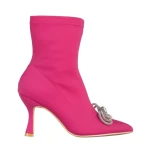 Botine dama fucsia din material textil Rajah