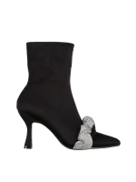 Botine dama negre din material textil Revonda