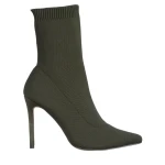 Botine dama verzi din material textil Alaina