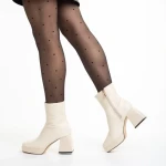 Botine dama bej din piele ecologica Emersyn
