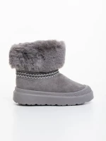 Cizme dama gri din material textil Nelina