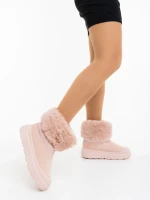 Cizme dama roz din material textil Nelina