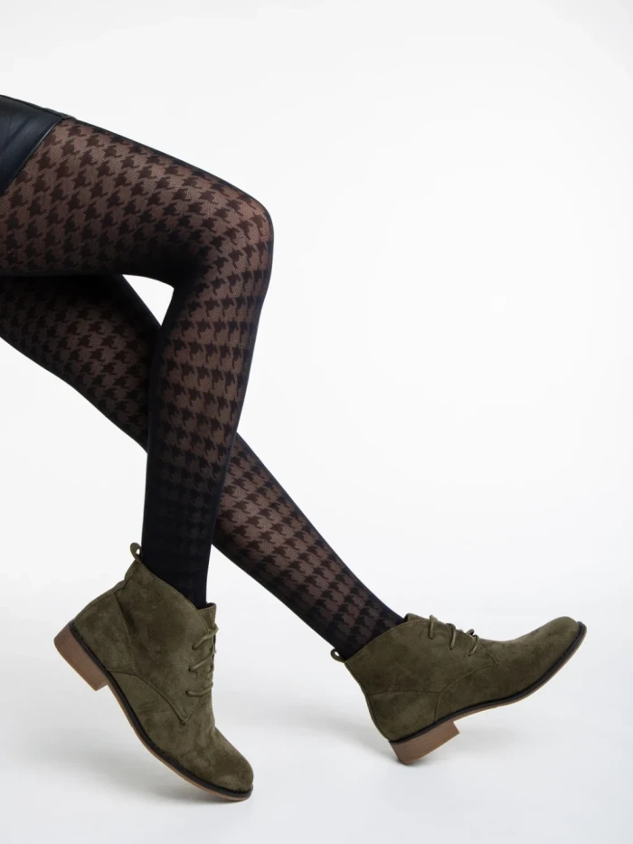 Ghete dama verzi din material textil Marieke