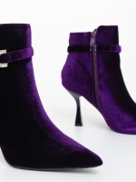 Botine dama mov din material textil Laeva
