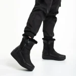 Cizme dama negre din material textil Justine