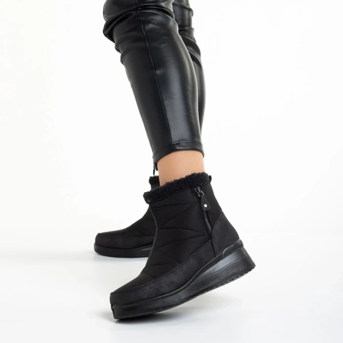 Cizme dama negre din material textil Madelina