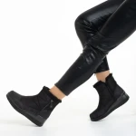 Cizme dama negre din material textil Madelina