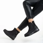 Cizme dama negre din material textil Madelina