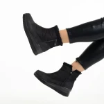 Cizme dama negre din material textil Madelina