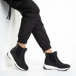 Botine dama negre din piele ecologica Ivanka