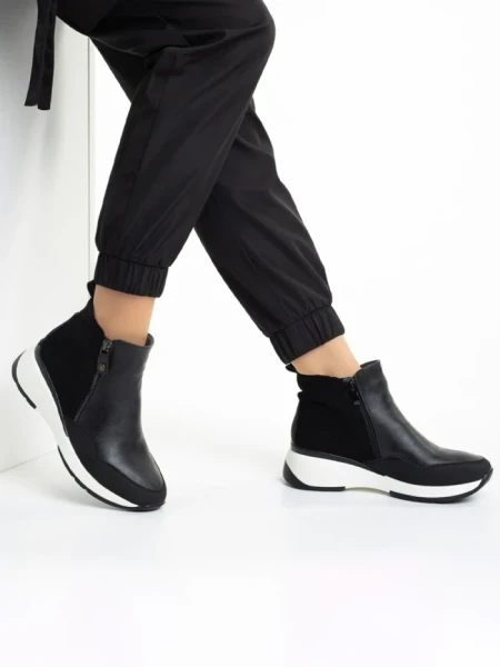 Botine dama negre din piele ecologica Golda