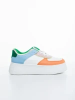 Pantofi sport dama portocalii din piele ecologica Kosara