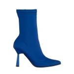 Botine dama albastre din material textil Valeda