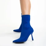 Botine dama albastre din material textil Valeda