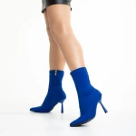Botine dama albastre din material textil Valeda