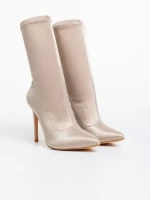 Botine dama bej din material textil  Lionesse