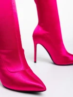 Botine dama fucsia din material textil  Lionesse