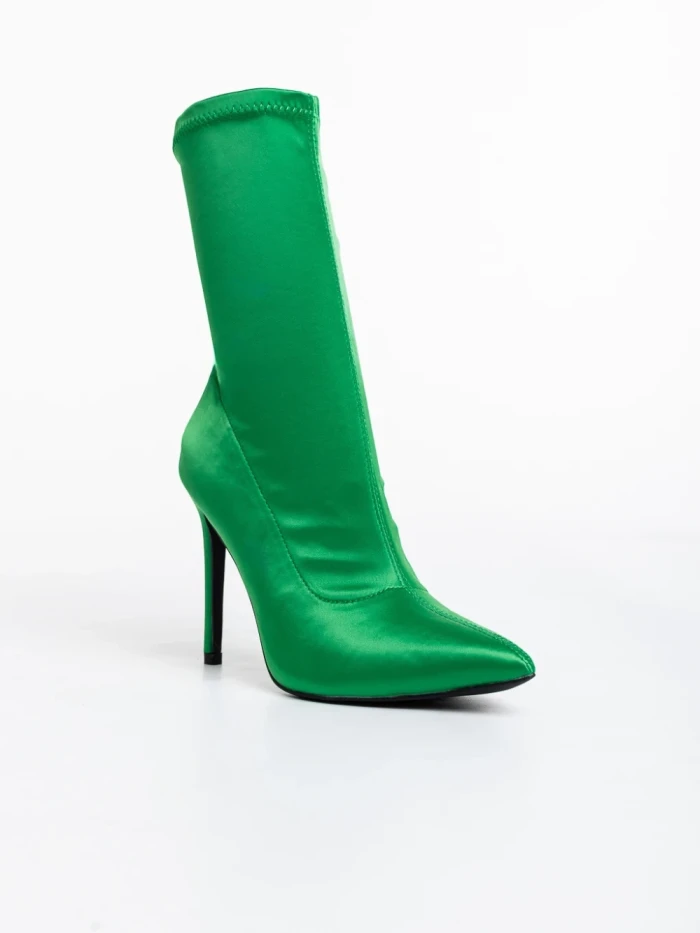 Botine dama verzi din material textil Lionesse