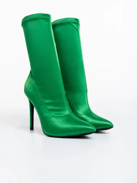 Botine dama verzi din material textil Lionesse