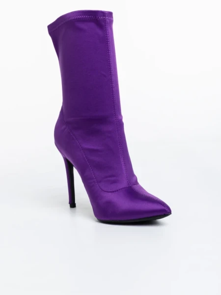 Botine dama mov din material textil Lionesse