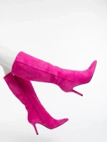 Cizme dama fucsia din material textil Aleksandra