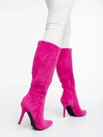 Cizme dama fucsia din material textil Aleksandra