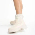 Botine dama bej din piele ecologica Emersyn