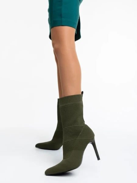 Botine dama verzi din material textil Tariro