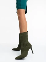 Botine dama verzi din material textil Tariro