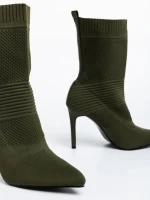 Botine dama verzi din material textil Tariro